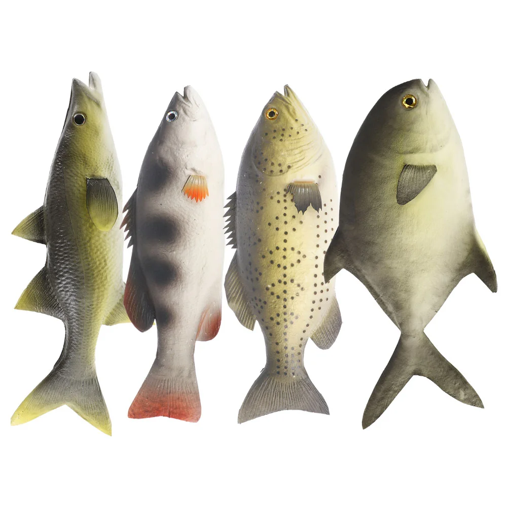 

4 Pcs Simulated Fish Toy Tank Decorations Imitation Cat Sea Pu Pretend Fabricated Party