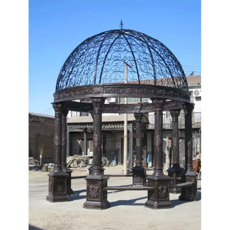 Large Size Customize Garden Cast Wrought Iron Gazebo for Outdoor Decoration