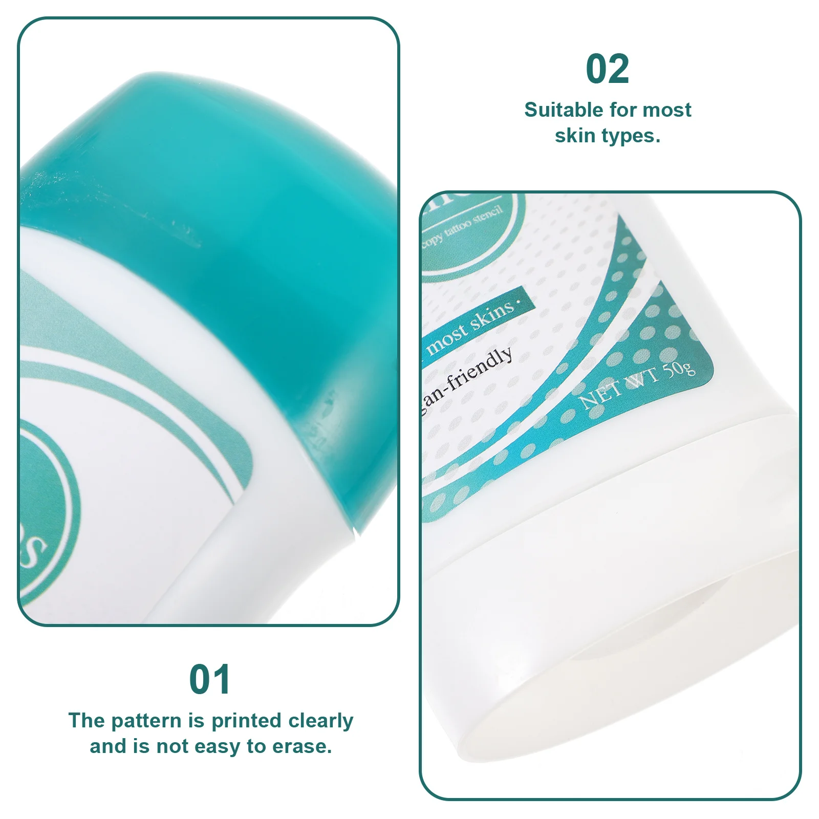 جل نقل الوشم 50 جرام، تطبيق واسع، مكياج فني للجسم، تركيبة لطيفة، طباعة شفافة، ملحقات الوشم، حل نقل الاستنسل