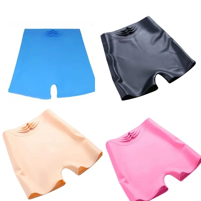 Flat Angle Elastic Silicone Swim Trunks Waterproof Protective Professional Swimming Gear Running Fitness Sports Shorts