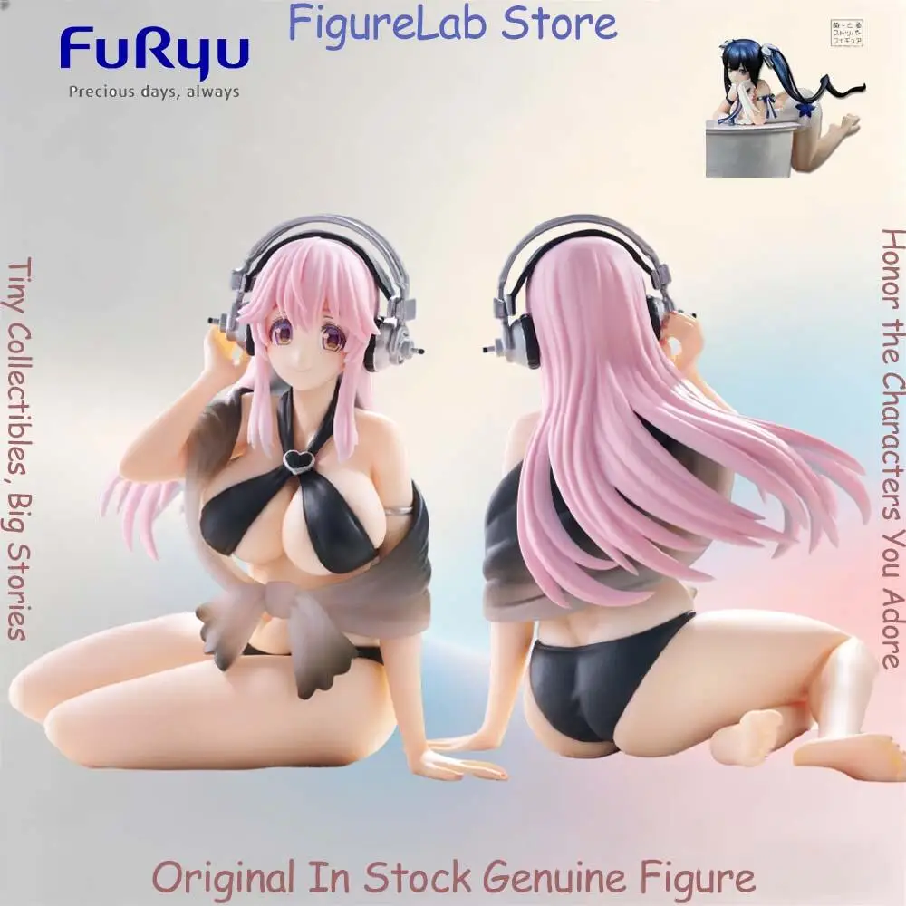 Official Genuine In Stock Furyu Bicute Bunnies Figure Super Sonico Black Bikini Figure Anime Model Boxed Toy view 2