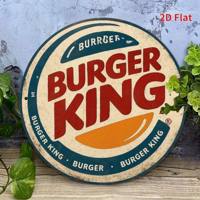 Burger King Retro-Holzlogo – Rot-weiße Burger King-Logodekoration – Zuhause, Büro, Garage, Café – Detail 6