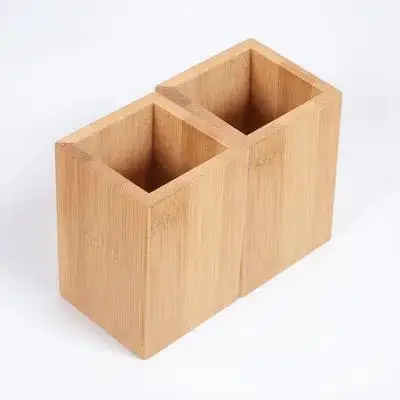 

2Pcs Bamboo Pencil Holder Pot Stylish Desktop Organizers Pen Storage Container Office Supplies Holder Pen Storage Organizer