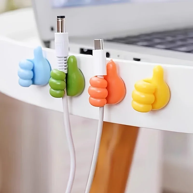 Self Adhesive Thumb Hook Multifunction Adhesive Cable Clip HolderCreative Silicone Thumb Hooks for Cable Clip Key Home Hook Wall