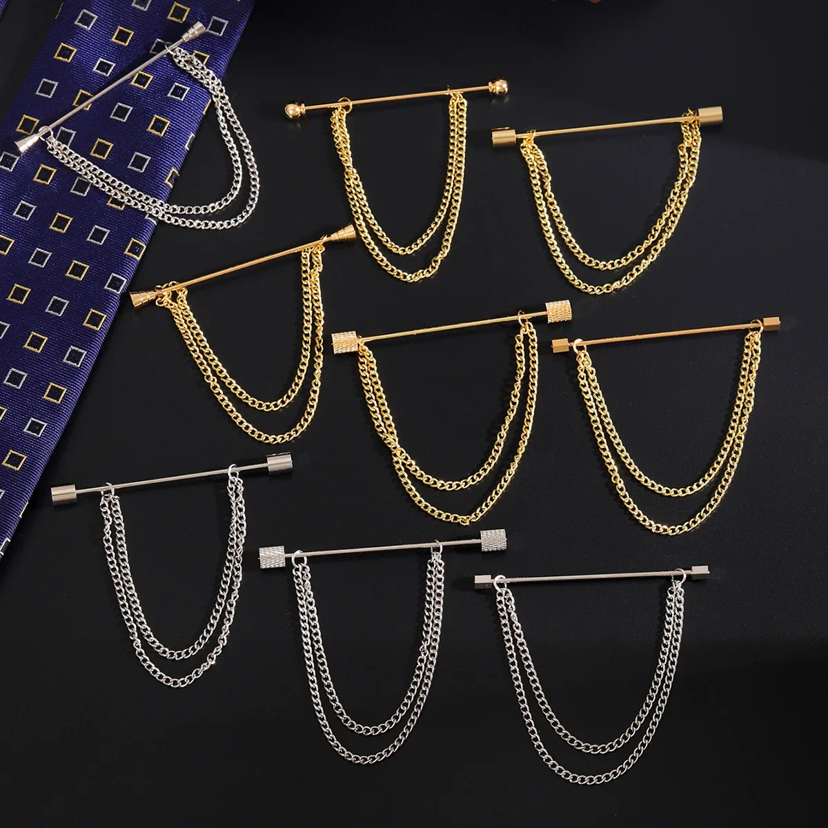 Collar Stays Pin Simple Men's Business Banquet Wedding Formal Wear Shirt Accessories Collars Support Tie Chain Spiral Buckle