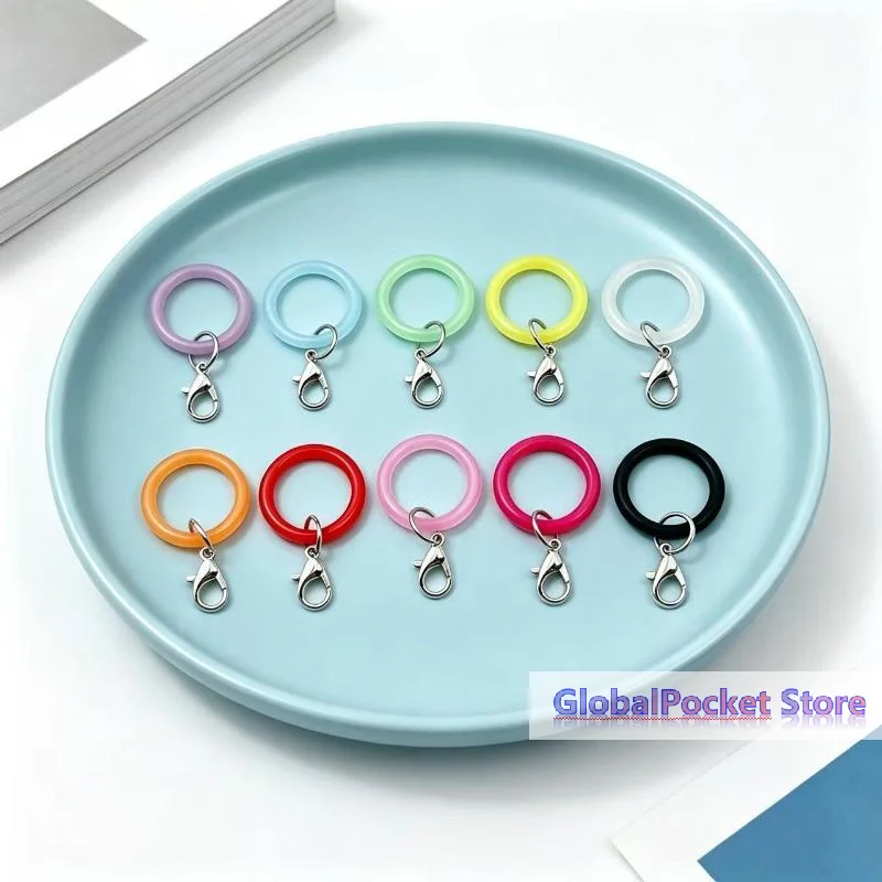 [TG823] 10 pièces, anneaux en silicone en forme de O, anneaux en caoutchouc flexible, connecteurs pour porte-clés, accessoires pour la création de bijoux, de breloques pour sacs et de petits accessoires.