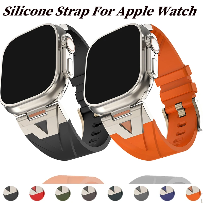 Silikonarmband für Apple Watch Ultra 49 46mm 45 44mm 42 40mm 38 41mm Sportarmband für Watch Series 12 11 10 9 8 7 6 SE 5 4 3