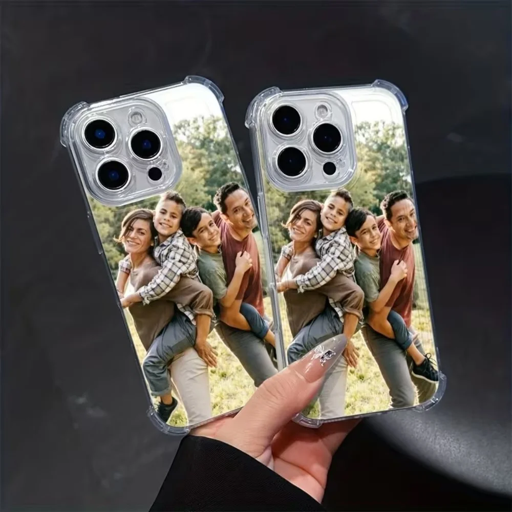 DIY Photos Customization Transparent TPU Four-Corner Anti-Fall Phone Case For IPhone 18 17 16 15 14 13 12 11 Pro Max Plus Cover view 6
