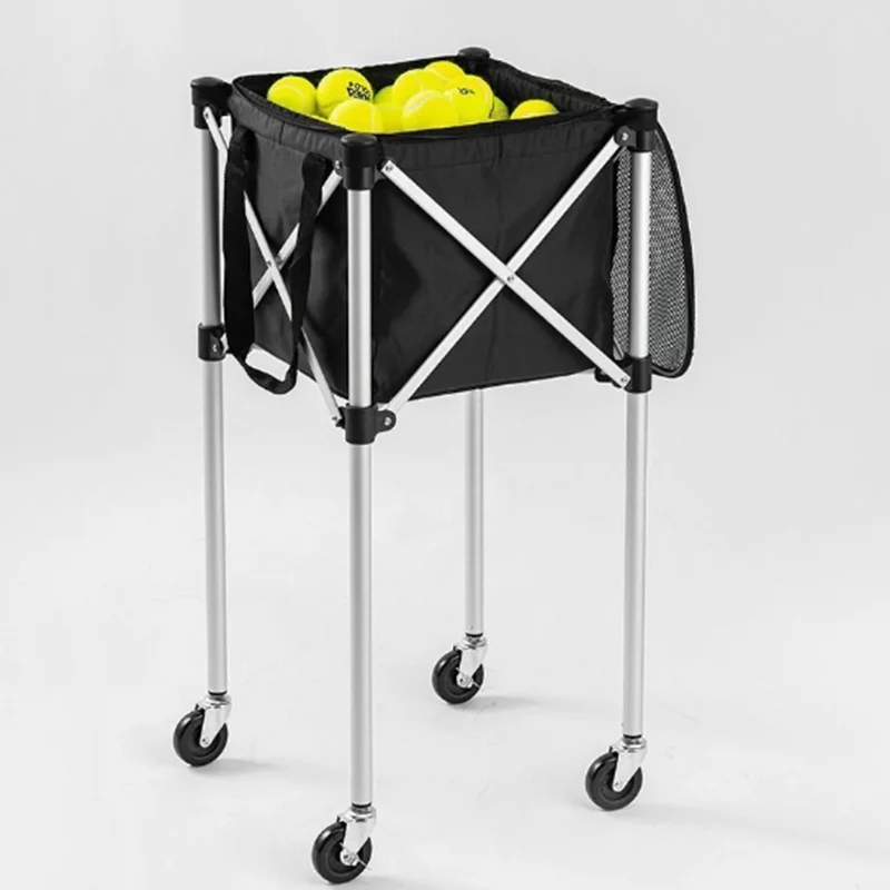 Foldable Tennis Coach Car Large Capacity Tennis Picking Basket Movable Balls Collection Baskets Portable Sports Accessories view 4