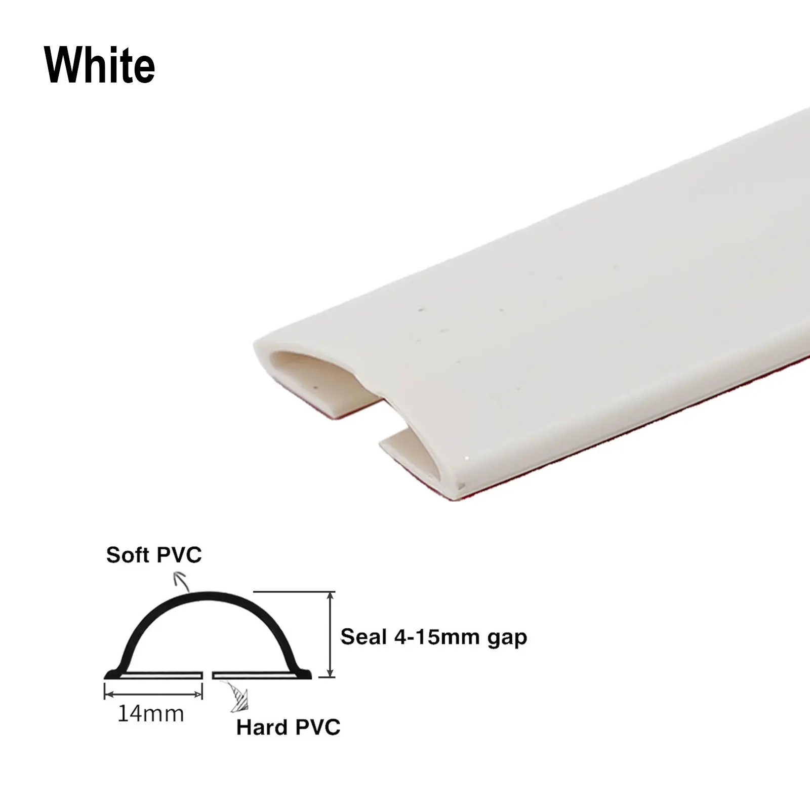 1 Pcs Door Bottom Seal White/brown Good Sealing High Resilience 4-15mm Arched Design Cold Resistance Brand New