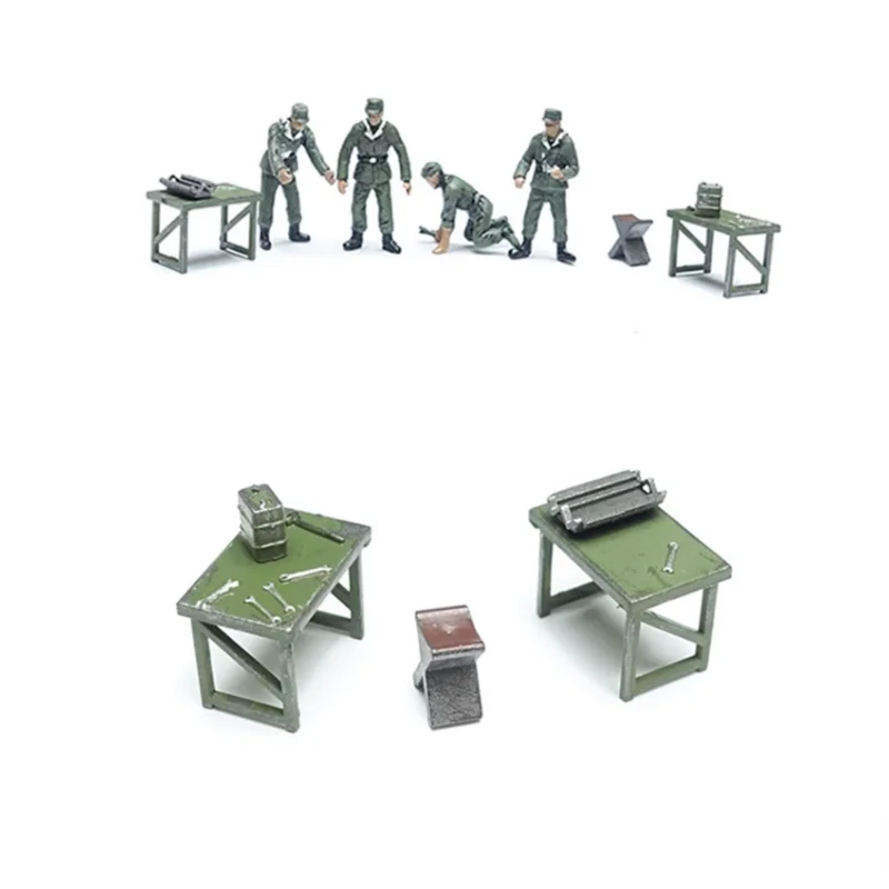 

Масштабная модель 1:72 из смолы: немецкий ремонтный бронетранспортер, 4 солдата + прицепы, подходит для сцен с танками, коллекционная декоративная модель для демонстрации.