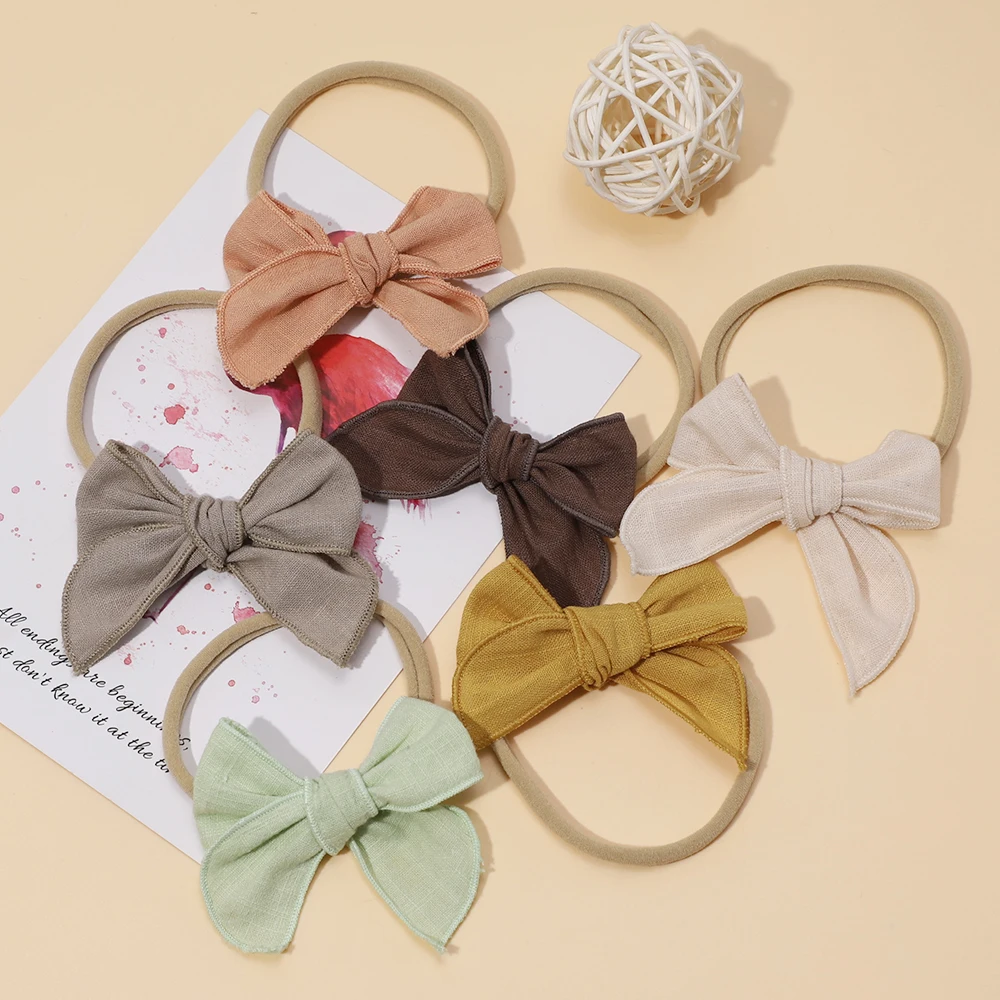 1Pcs Girls Bows Headband Nylon Elastic HairBands for Children Solid Color Soft Newborn Baby Hair Accessories Toddler Gifts