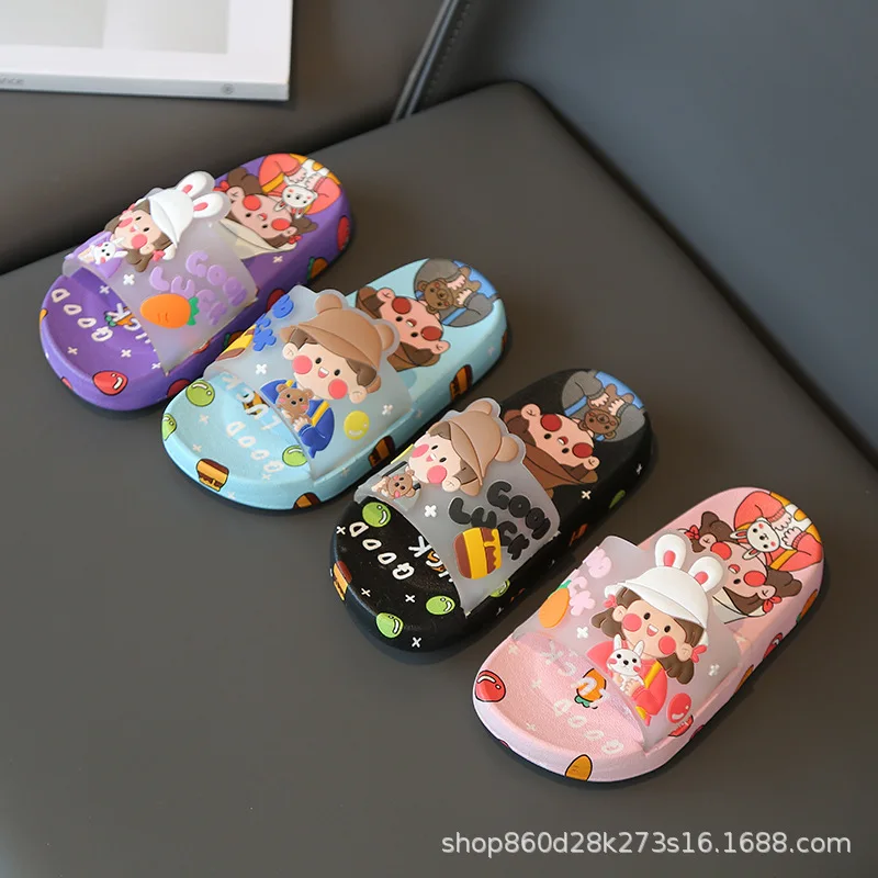 Children\'s Slippers Summer Boys and Girls Indoor Soft Sole Bathroom Bathroom, Non slip Middle School Children\'s Princess Baby Sl