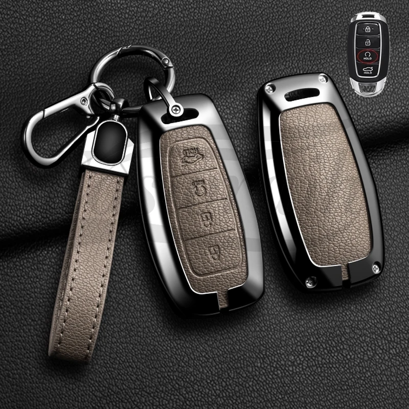 

Car Key Case Holder Cover Shell For Hyundai I30 Ix35 Azera Santa Fe KONA Encino Solaris Grandeur Ig Accent Palisade Accessories