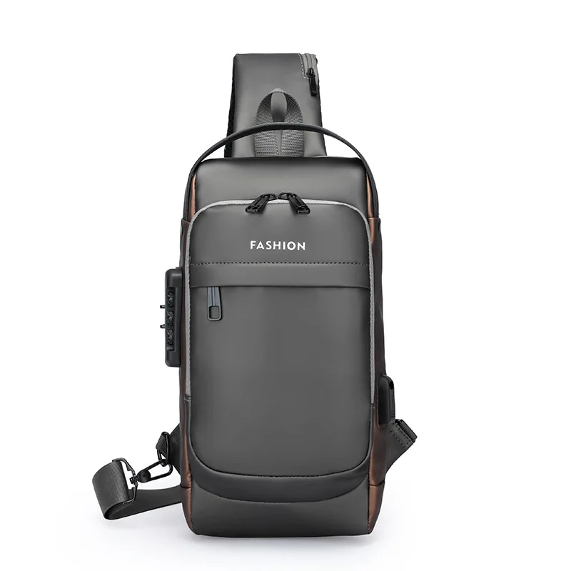 

Europe and America men's chest bag anti-theft password lock crossbody bag outdoor motorcycle tide shoulder bag Joker handbag