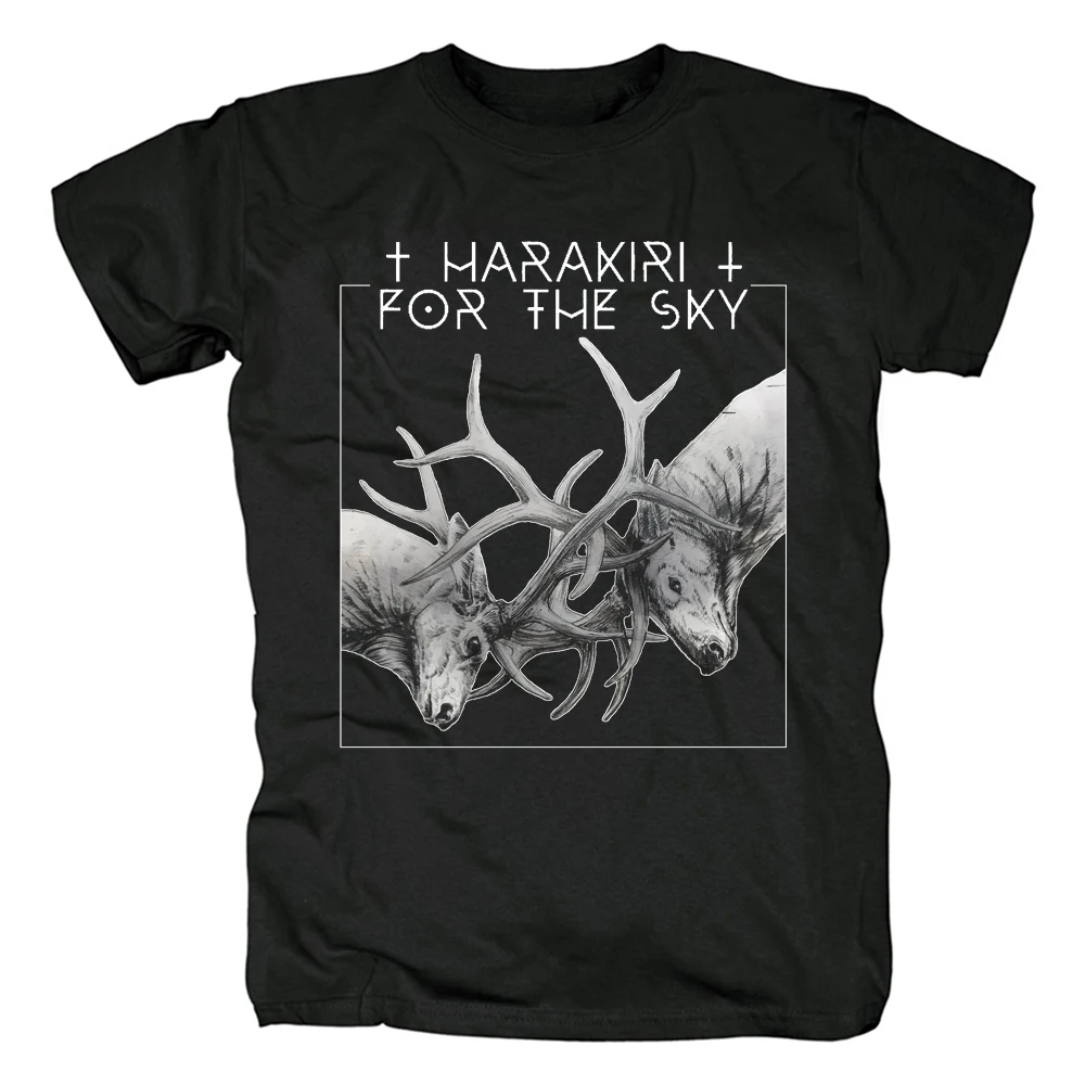 Harakiri for The Sky Rock Band Wolf Beast Men Women Short Sleeves T Shirt Black Heavy Metal Tee Tops Fitness Streetwear Hip Hop