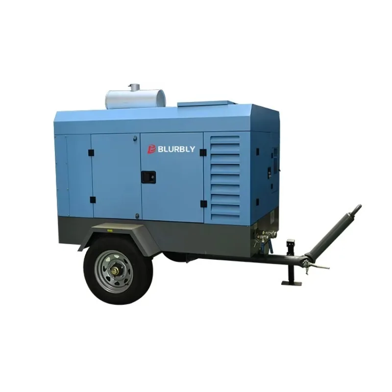 Two Wheels Factory Direct Sales Low Price Adaptable 8 bar 60KW diesel Portable Mining air Compressor Machine