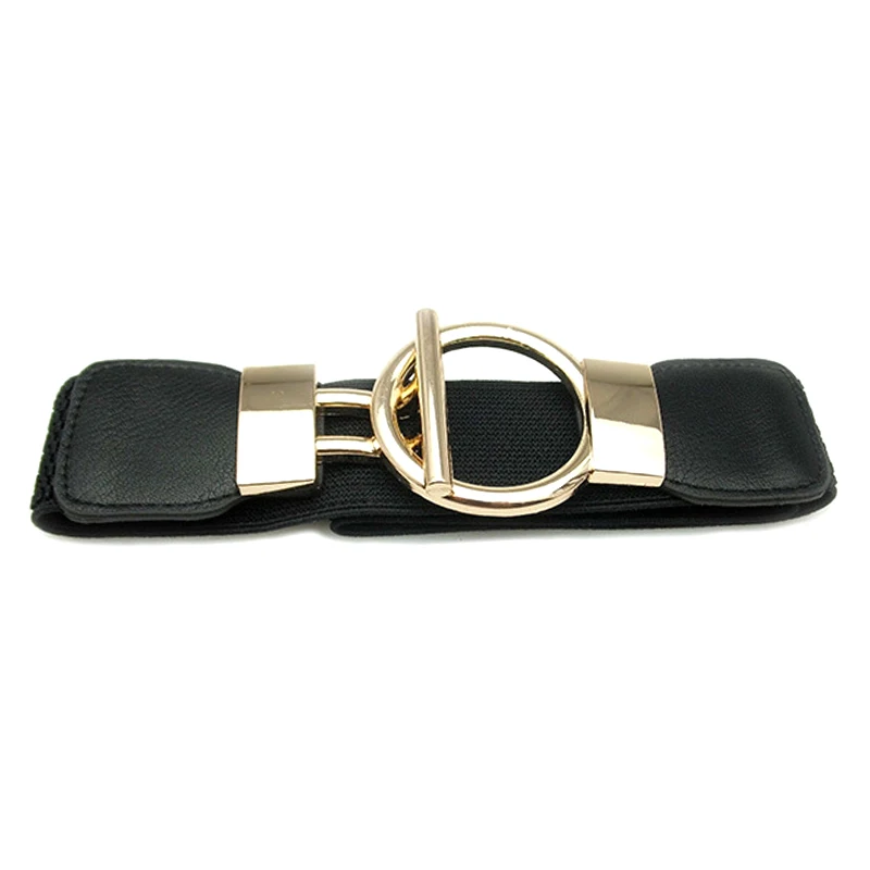 Hot Sale  Women Buckle Waistband Wide Elastic Stretch Waist Belt For Women Dress