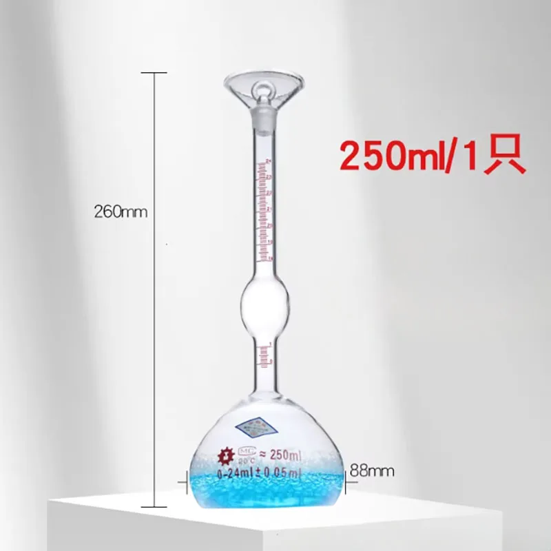 Li's pycnometer 250ml solid glass pycnometer cement density bottle ore powder pycnometer