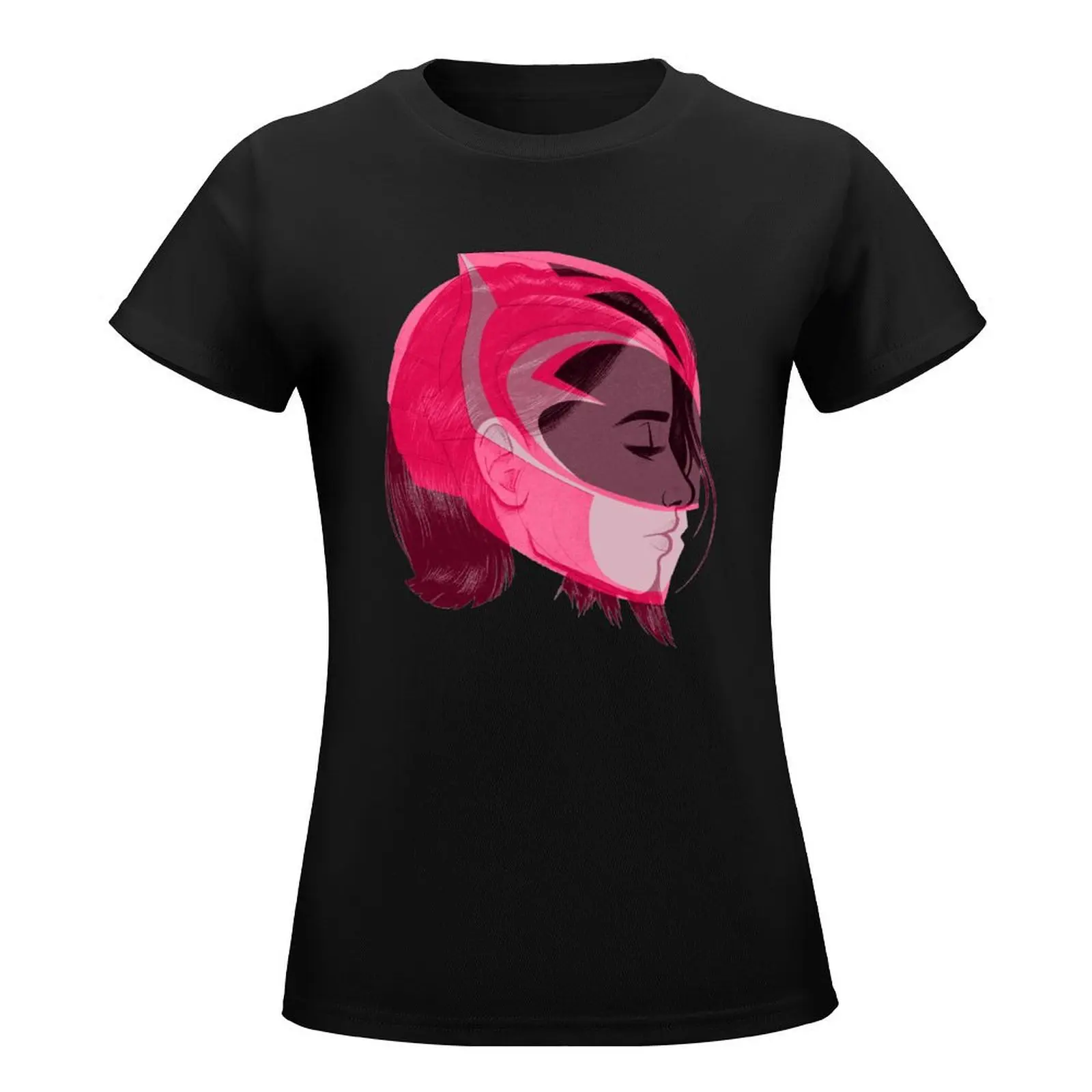 Pink Ranger Helmet T-Shirt graphics kawaii clothes animal print shirt for girls tshirts for Women