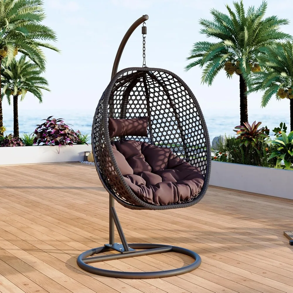 

Стул-качалка для яиц на открытом воздухе с подставкой, подвесной стул-корзина из ротанга для яиц с подушкой и подушкой, кресло для отдыха, складная корзина и M