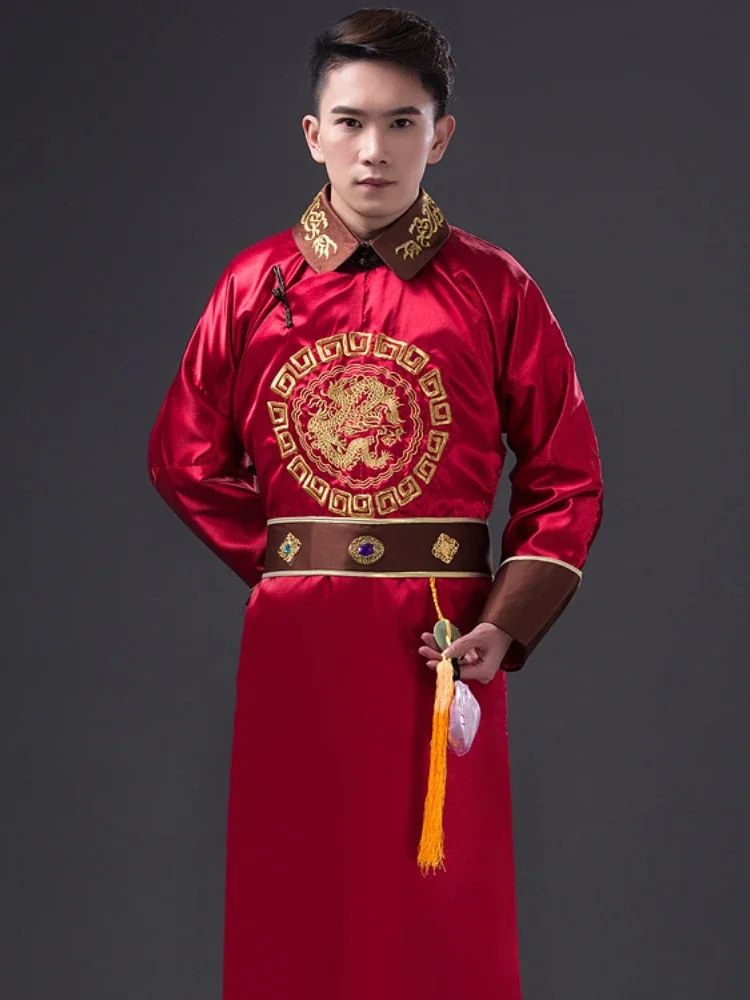 Starożytna chińska sukienka Hanfu Mężczyźni Tradycyjne sukienki z haftem Styl chiński Hanfu Kostium Cosplay Folk Dance Party Cosplay