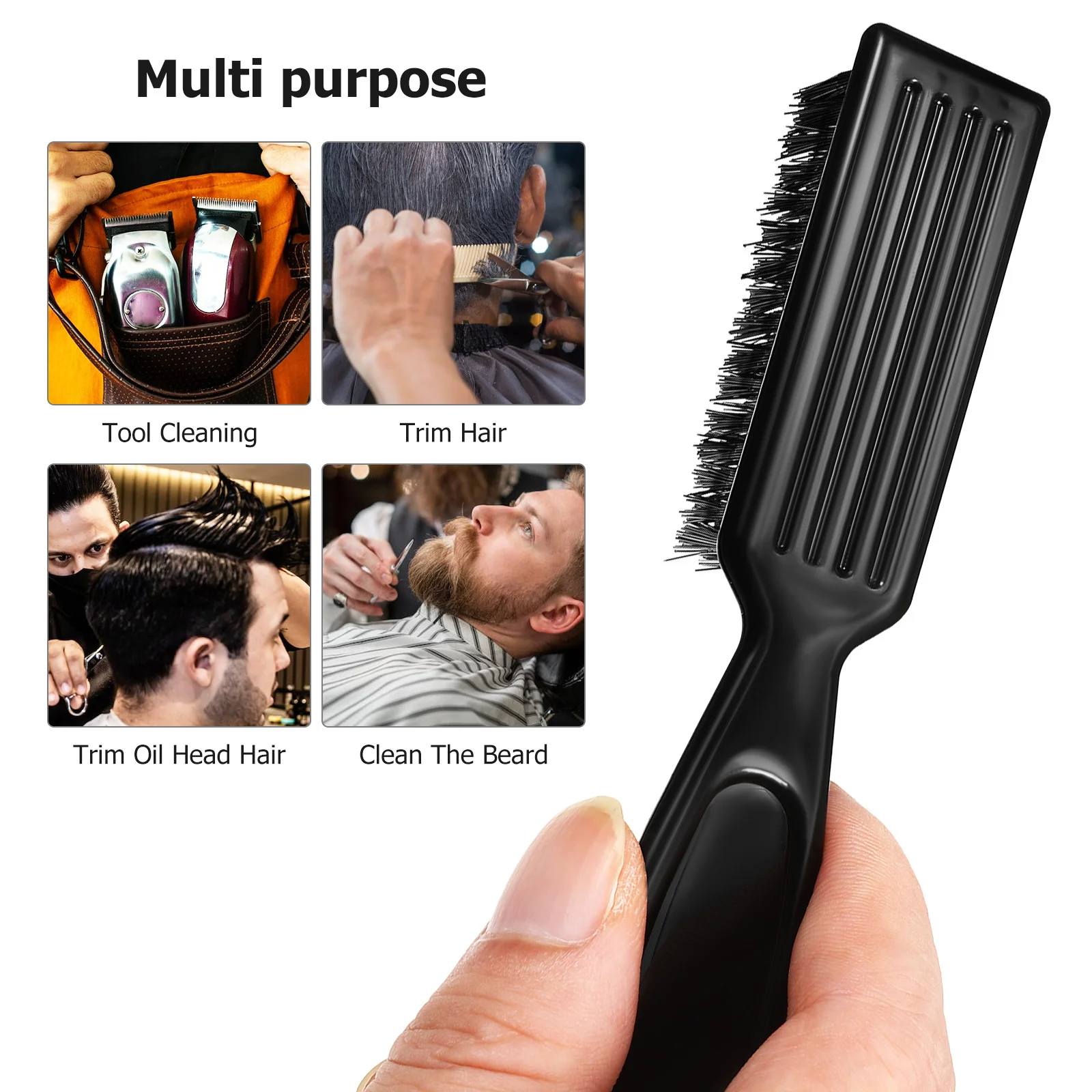 แปรงทำความสะอาดเครื่องตัดผม 6 ชิ้น ขนแปรงไนลอน อุปกรณ์ตัดผม ด้ามจับสบายมือ สำหรับร้านทำผมมืออาชีพ อุปกรณ์เสริมสำหรับเครื่องเล็มผม