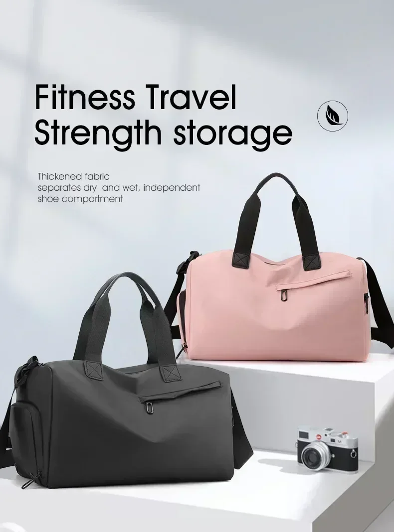 

Oxford Zipper Large Capacity Travel Bags Solid Fitness Bags Thickened Fabric High Capacity Waterproof Luggage Sports Bags