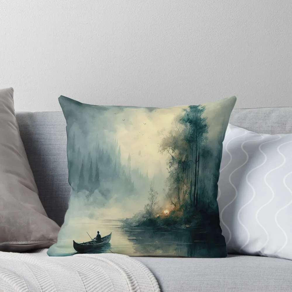 

Green Winter: A Minimalistic Abstract landscape Throw Pillow pillowcases for sofa cushions pillow cover luxury pillow