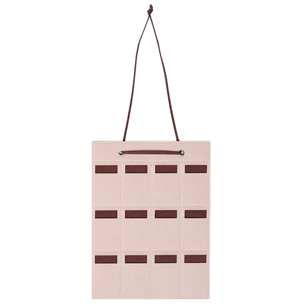 

Double Sided Organizer Hanging Wall Storage Bag Eyeglasses Hanger Felt Multi Pocket Waterproof Foldable Design Wall Mounted