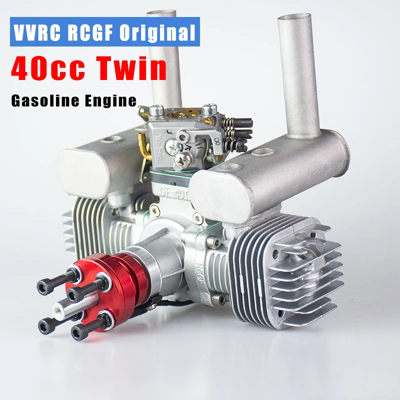 NEW V2 VVRC RCGF 40cc Twin Cylinder Petrol/Gasoline Engine Dual Cylinder with Muffler/Igniton/Spark Plug for RC Model Airplane