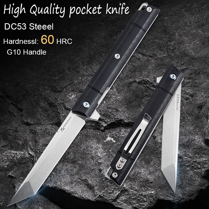 

FORESAIL складной нож DC53(A8) из стали и 5 дюймов прочный нескользящий Ручной Керамический шарикоподшипник для охоты инструмент для повседневного использования