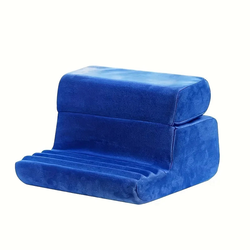 

3-Layer Foldable Pillow with Tablet Pocket - Portable Bed & Sofa Support for Reading, Laptops, Comfortable Indoor & Outdoor Use.