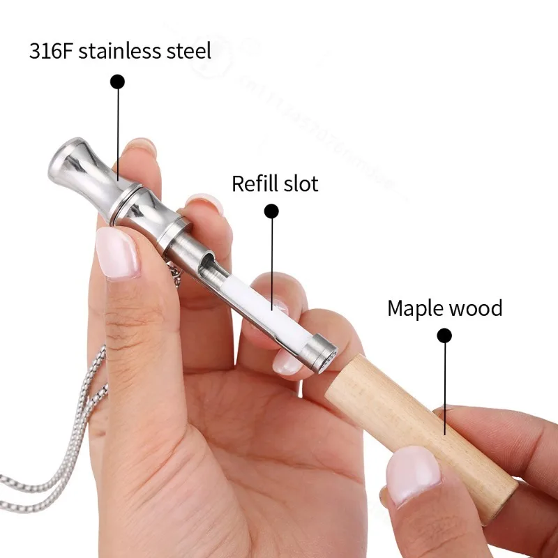Wood Texture Magnetic Breathing Necklace, Fruit & Plant Replaceable Refills, Anxiety Stress Relief Pendant To Improve  Habits
