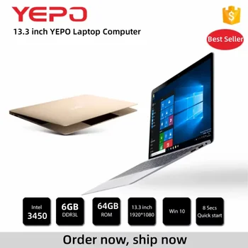 Hot Selling Yepo 13.3 Inch 64bit Windows 10 Draagbare Laptop Computerintel Celeron N3450 Cpu 6Gb Ram Ddr 64Gb Rom 1920X 1080ips