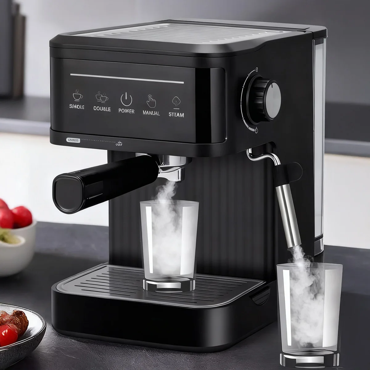 ماكينة صنع الاسبريسو الكهربائية المهنية ماكينة صنع قهوة اسبريسو الإيطالية شبه الإيطالية كابتشينو الحليب Frother ماكينات القهوة 20Bar #1