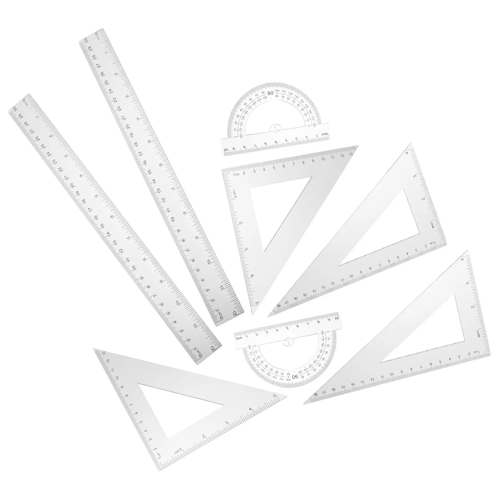 

2 set 2 Sets Triangle Ruler Kit High Precision Measuring Tools Drafting Rulers Geometry Set Student Drawing Instruments School