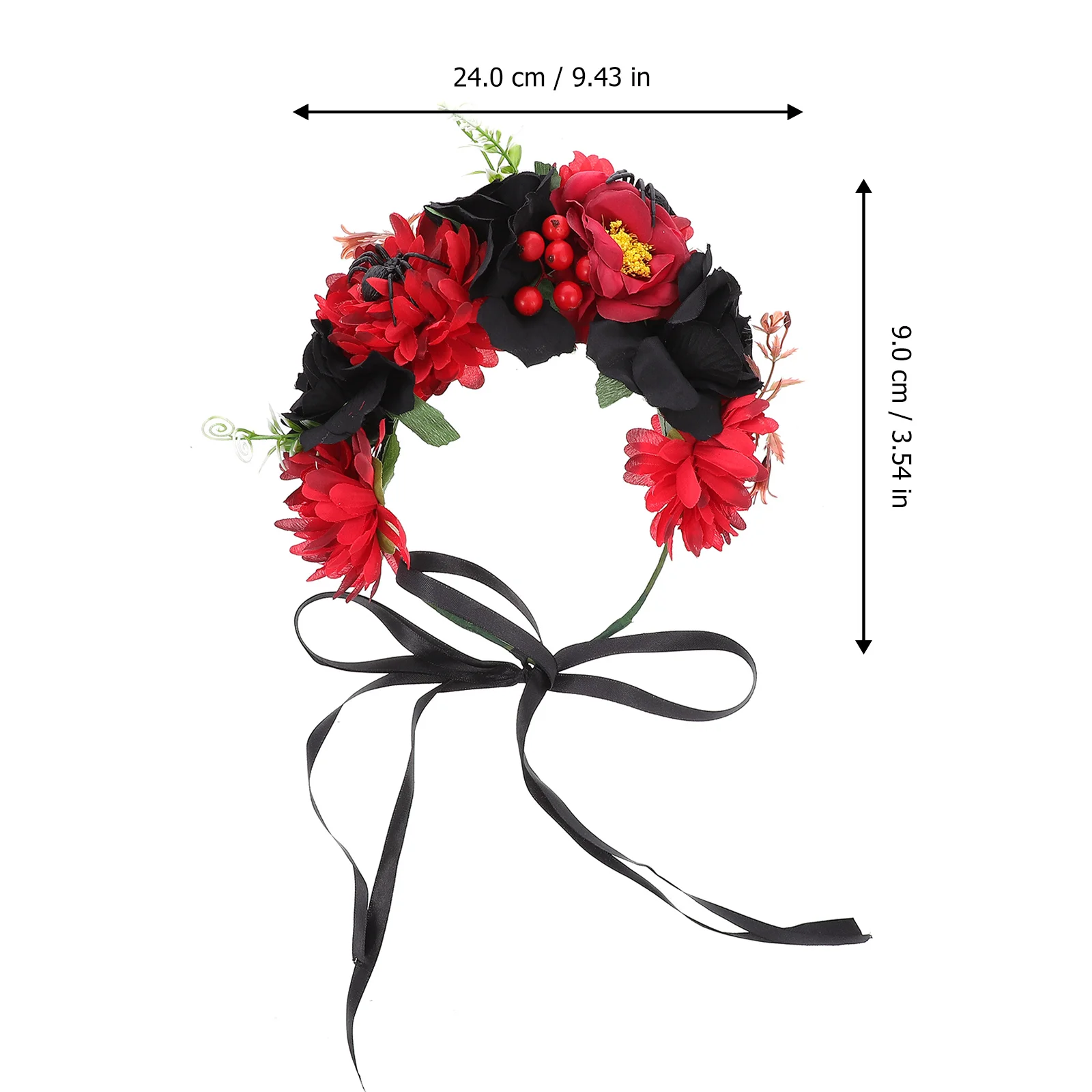 1 Pezzo Corona di Fiori, Fascia per Capelli alla Moda, Ghirlanda Floreale Artificiale per Donne e Ragazze, per Spose, Damigelle, Feste, Natale, Halloween