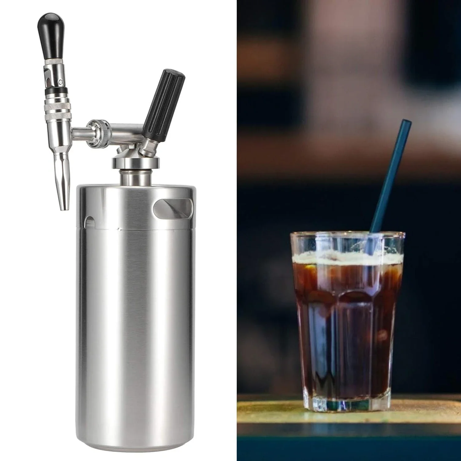 Household Brewing Stainless Steel Nitrogen Injected Coffee Barrel Nitro Cold Brewing Coffee Machine