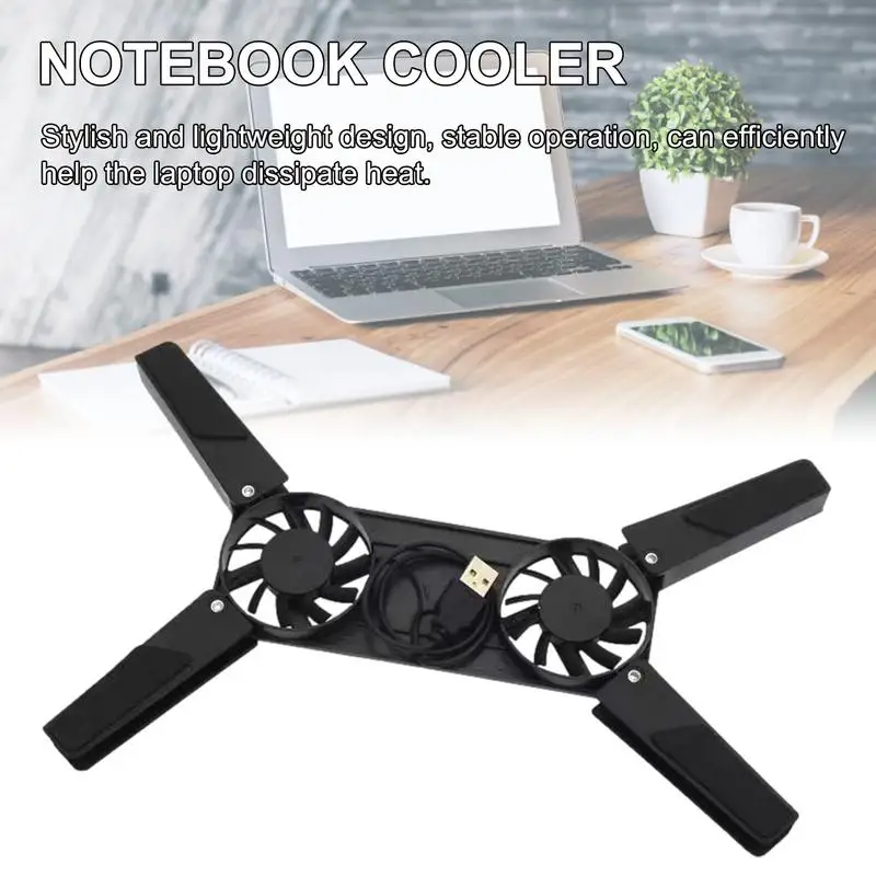 Dual Fan Notebook Cooler For Laptop USB Portable Mini Cooling Pad Dual Fan Folding Cooling Rack Base Silent Folding Radiator