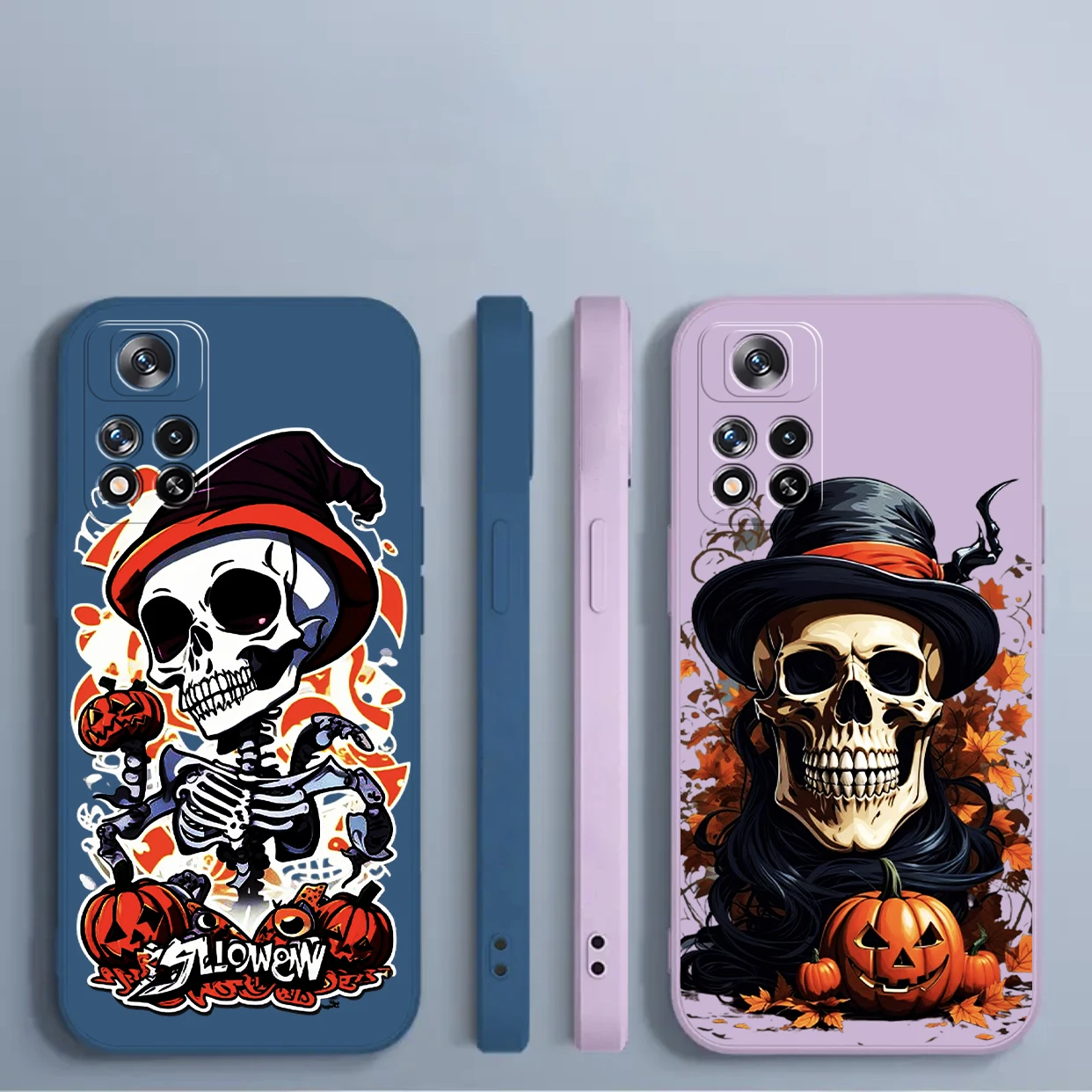 Halloween Pumpkin Skull For Xiaomi Redmi Note 12 11 11S 11T 10 10S 10T 9 8 Pro Plus Phone Case Liquid Silicone Shell Funda