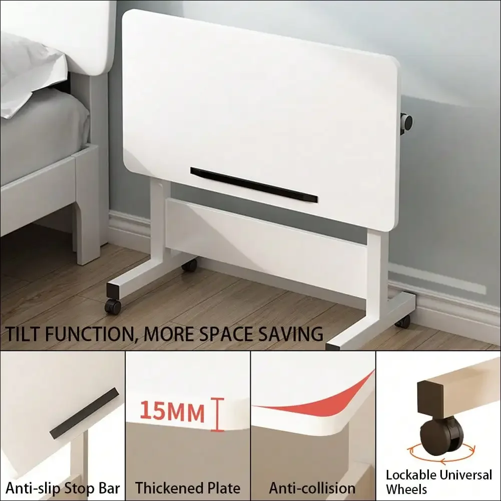 Foldable Standing Desk with Wheels – Compact Fixed-Height Table for Home Office & Small Spaces