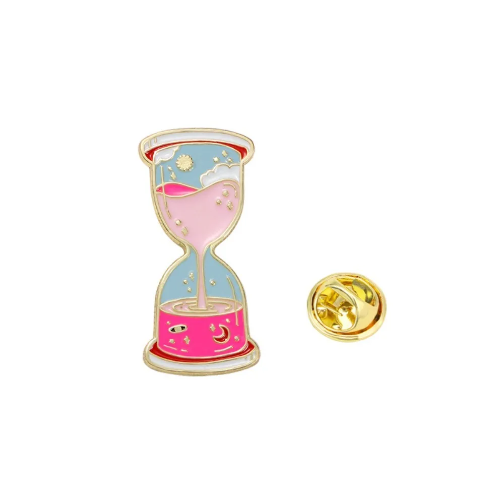 Creative Cartoon Time Hourglass Series Brooch Styling Alloy Badge Pins Clothing Backpack Decorative Accessories Ornament Gifts