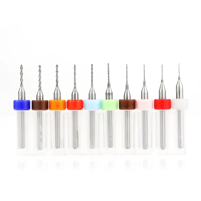 10pcs 0.1-1.0mm PCB Drill Bit Micro Carbide Drill Bit For Printed Circuit Board Wood Modeling Mini CNC Tungsten Steel Bit Set