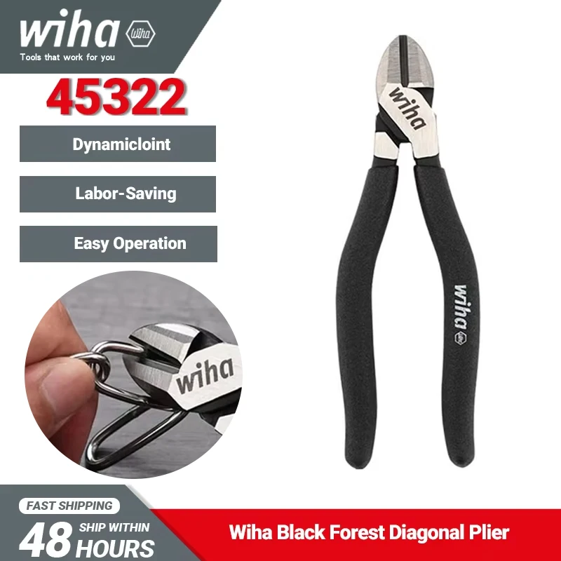 

Wiha 45322 Black Forest Diagonal Pliers 157mm Length Labor-saving Dynamicloint Cable Cutter Hand Tools Easy Operation