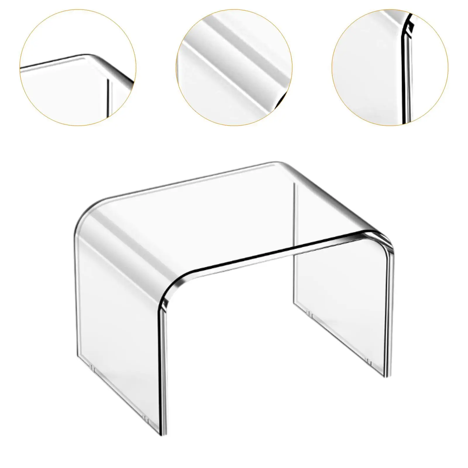 Acrylic Step Stool Household Antiskid Stable Portable Shower Bench Small Stool for Bathroom Apartment Bedside Porch Living Room