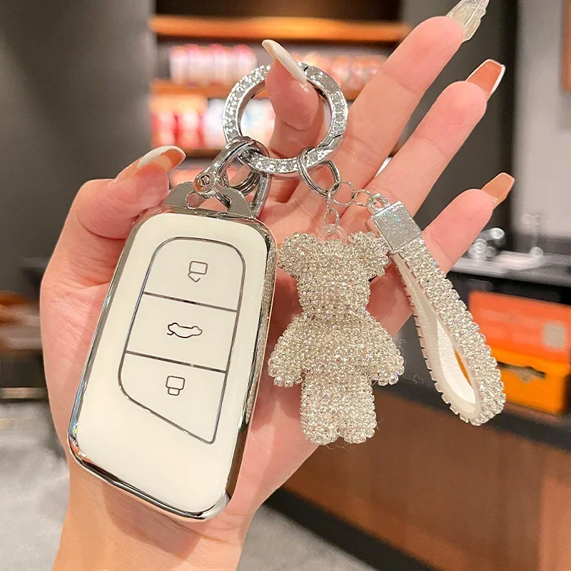 Tpu Car Key Cover Case for Chery Omoda 5 C5 Tigo 7 8 Pro Max Tigo 7 8 Plus Arrizo 5 Plus Keychain Car Accessories Key Holder