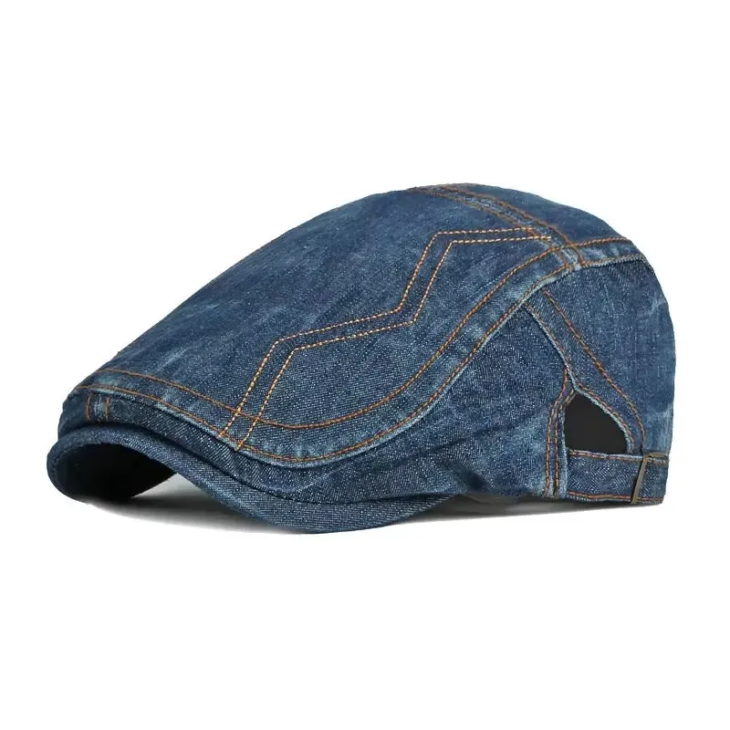 Berretti da strillone con ricamo linea denim Four Seasons Berretto con visiera piatta Cappelli da berretto da pittore per uomo e donna 142