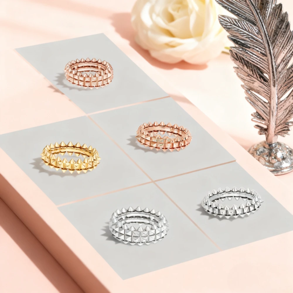 Premium Jewelry Punk Style Rivet Unisex Ring for Men Women