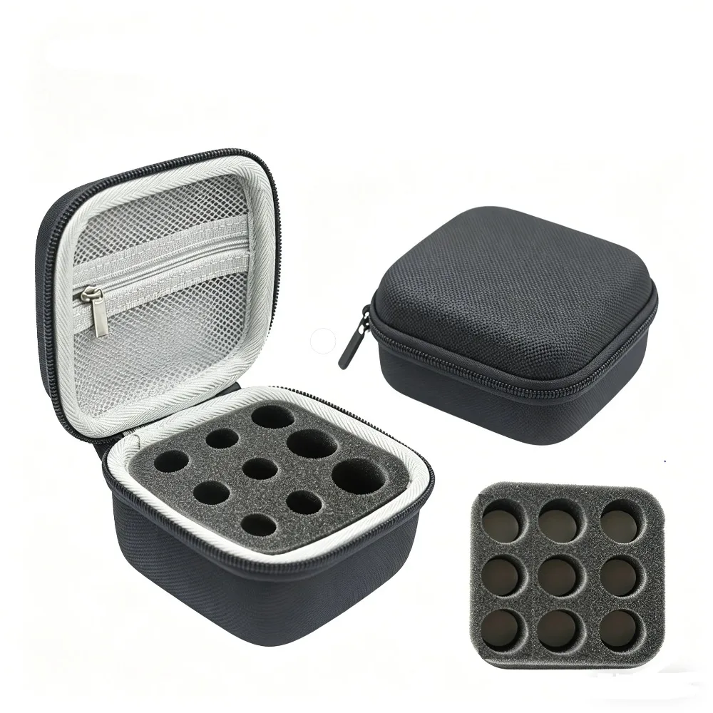 EVA Insulin Vial Protective Case – 9-Slot Foam Holder for 3/5/10ml Bottles, Portable Peptide Storage Bag